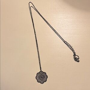 Intricate Black Filigree Pendant Necklace